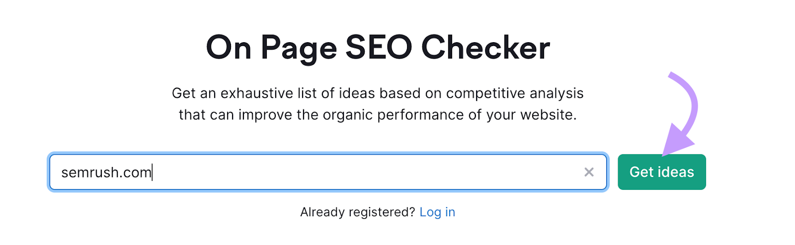 "sr03.myamztools.com" domain entered into the On Page SEO Checker search bar