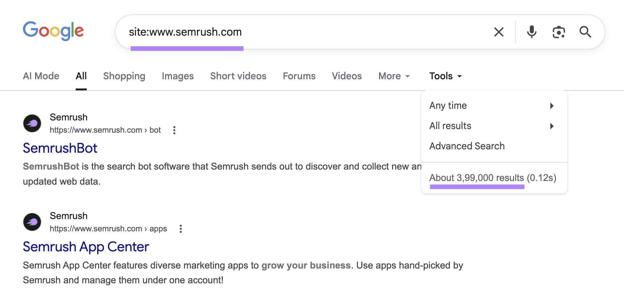 Google shows about 3,99,000 results for “site:sr03.myamztools.com” search.